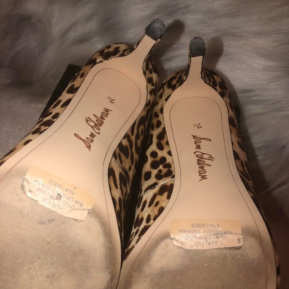 Sam Edelman Leopard Calf Hair Heels Size 7.5 - Picture 6 of 8